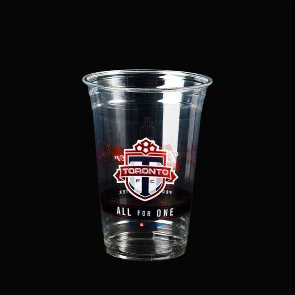 clear plastic cup with custom printed logo