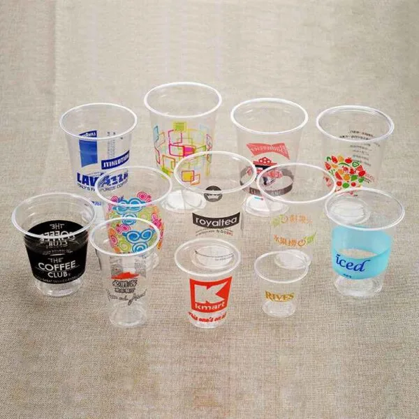 Clear Plastic PET Cup With Lids - Image 2