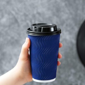 Customized blue texture paper cup