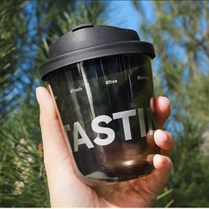 wholesale custom black plastic cups