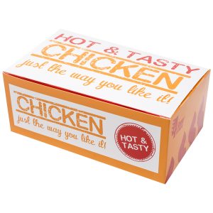 Customized fried chicken and fries box
