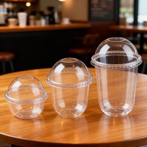 Custom PET cups with lids