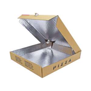 Custom pizza boxes with aluminum foil lining