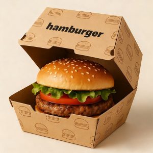 Wholesale custom kraft paper burger boxes