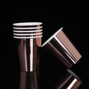 Custom gold embossed laser paper cups