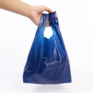 Custom printed blue plastic bag wholesale